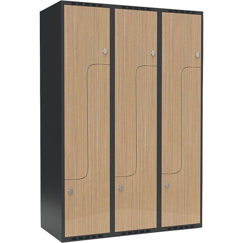 7042424670783 - Z-Spind Fydor 3 Abteile grau Eiche B 1200 mm 3 Abteile flache Dachform Vorhängeschloss kaiserkraft 7042424670783 - Z-Spind Fydor 3 Abteile grau Eiche B 1200 mm 3 Abteile flache Dachform Vorhängeschloss kaiserkraft