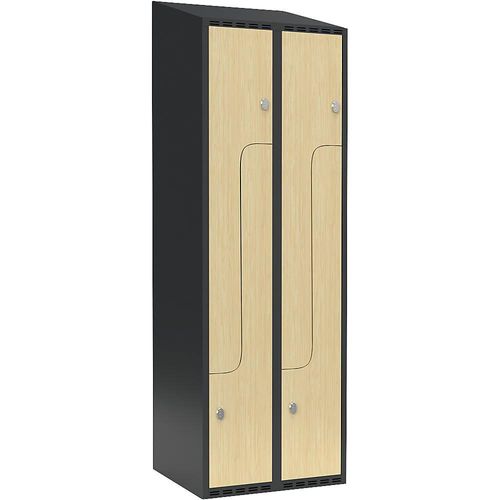 7042424670325 - Z-Spind Fydor 2 Abteile grau Birke B 600 mm 2 Abteile schräge Dachform Vorhängeschloss kaiserkraft 7042424670325 - Z-Spind Fydor 2 Abteile grau Birke B 600 mm 2 Abteile schräge Dachform Vorhängeschloss kaiserkraft