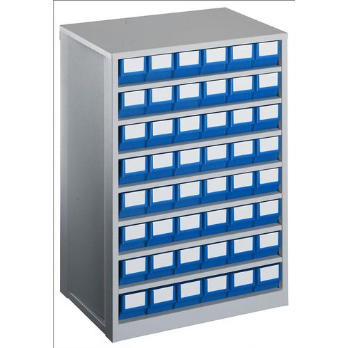 4009292809526 - Schubladenmagazin Gehäuse-Traglast 240 kg HxBxT 862 x 600 x 417 mm 48 Schubladen Schubladen blau kaiserkraft