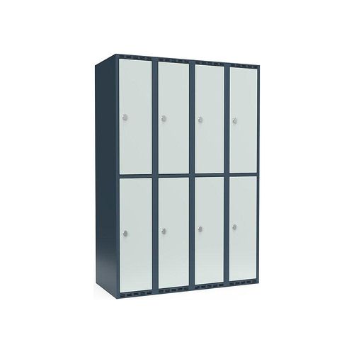 7042424834741 - Doppelstock-Spind Fydor 4 Abteile blaugrau lichtgrau B 1200 mm 4 Abteile flache Dachform Vorhängeschloss kaiserkraft 7042424834741 - Doppelstock-Spind Fydor 4 Abteile blaugrau lichtgrau B 1200 mm 4 Abteile flache Dachform Vorhängeschloss kaiserkraft