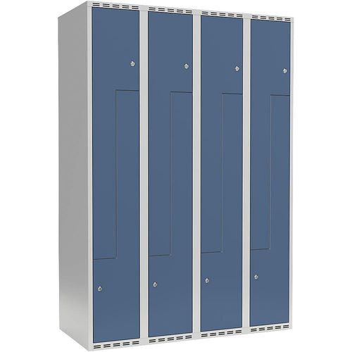 7042424852981 - Z-Spind Fydor 4 Abteile lichtgrau brillantblau B 1200 mm 4 Abteile flache Dachform Zylinderschloss kaiserkraft 7042424852981 - Z-Spind Fydor 4 Abteile lichtgrau brillantblau B 1200 mm 4 Abteile flache Dachform Zylinderschloss kaiserkraft