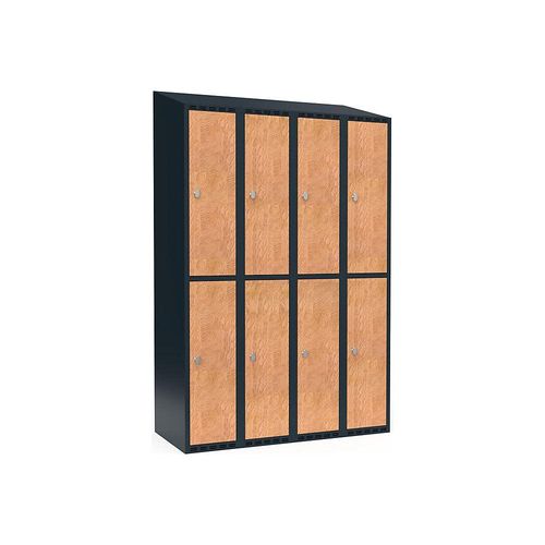 7042424804881 - Doppelstock-Spind Fydor 4 Abteile grau Eiche B 1200 mm 4 Abteile schräge Dachform Vorhängeschloss kaiserkraft 7042424804881 - Doppelstock-Spind Fydor 4 Abteile grau Eiche B 1200 mm 4 Abteile schräge Dachform Vorhängeschloss kaiserkraft