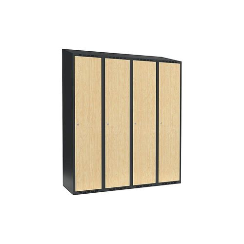 7042424804362 - Spind Fydor 4 Abteile grau Birke B 1200 mm 4 Abteile schräge Dachform Zylinderschloss kaiserkraft 7042424804362 - Spind Fydor 4 Abteile grau Birke B 1200 mm 4 Abteile schräge Dachform Zylinderschloss kaiserkraft