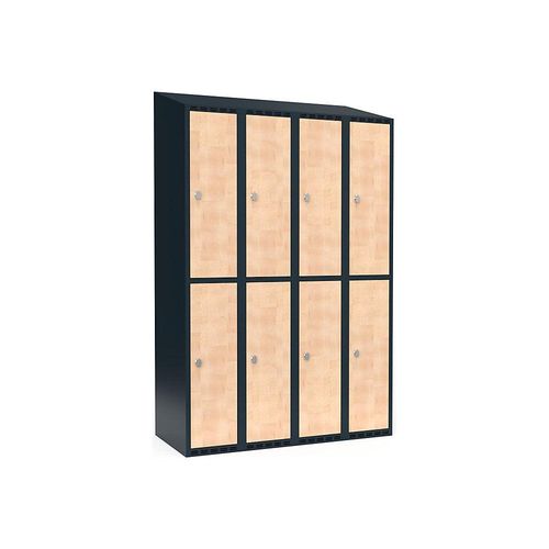 7042424667202 - Doppelstock-Spind Fydor 4 Abteile grau Birke B 1200 mm 4 Abteile schräge Dachform Vorhängeschloss kaiserkraft 7042424667202 - Doppelstock-Spind Fydor 4 Abteile grau Birke B 1200 mm 4 Abteile schräge Dachform Vorhängeschloss kaiserkraft