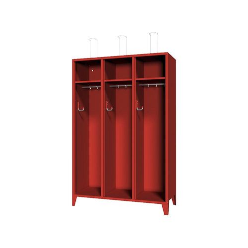 4055955074923 - Feuerwehrschrank mit Füßen ohne Tür 3 Abteile 6 Fächer Pavoy