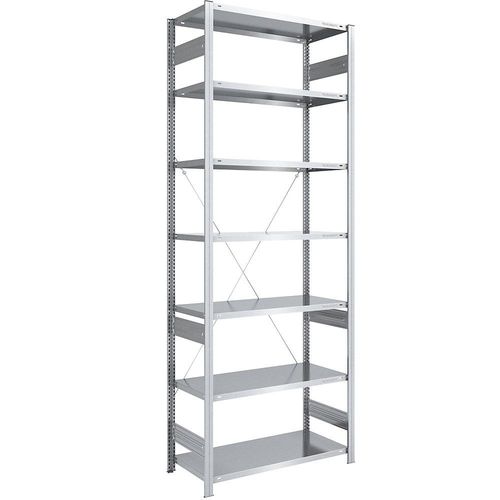 4061753024138 - eurokraft pro Lager-Steckregal verzinkt Bauart leicht Regalhöhe 3000 mm Grundregal Breite x Tiefe 1000 x 600 mm