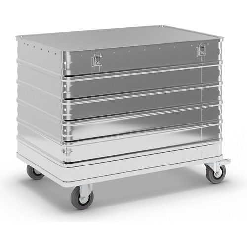 4260257922500 - Gmöhling Gmbh - Alu-Kastenwagen glatte Oberfläche LxBxH 1030x670x835 mm mit Deckel und Schlössern