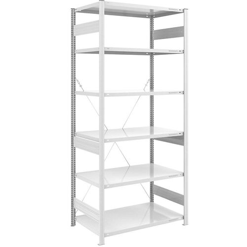 4061753025081 - eurokraft pro Lager-Steckregal RAL 7035 Bauart mittelschwer Regalhöhe 2500 mm Grundregal Breite x Tiefe 1000 x 800 mm