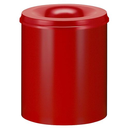 8713631031412 - Sicherheits-Papierkorb Stahl selbstlöschend Volumen 80 l HxØ 540 x 465 mm Korpus rot   Löschkopf rot kaiserkraft