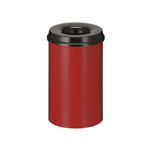 8713631034512 - Sicherheits-Papierkorb Stahl selbstlöschend Volumen 20 l HxØ 426 x 260 mm Korpus rot   Löschkopf schwarz kaiserkraft