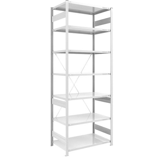 4061753024794 - eurokraft pro Lager-Steckregal RAL 7035 Bauart leicht Regalhöhe 3000 mm Grundregal Breite x Tiefe 1000 x 800 mm