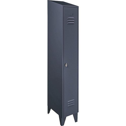 4250618239927 - Stahlschrank mit Schrägdach Abteile schrankhoch Gesamtbreite 300 mm 1 Abteil blaugrau RAL 7031 4250618239927 - Stahlschrank mit Schrägdach Abteile schrankhoch Gesamtbreite 300 mm 1 Abteil blaugrau RAL 7031