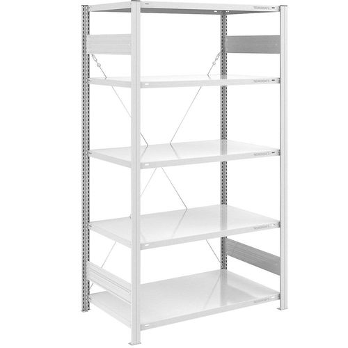 4061753024770 - eurokraft pro Lager-Steckregal RAL 7035 Bauart leicht Regalhöhe 2000 mm Grundregal Breite x Tiefe 1000 x 800 mm