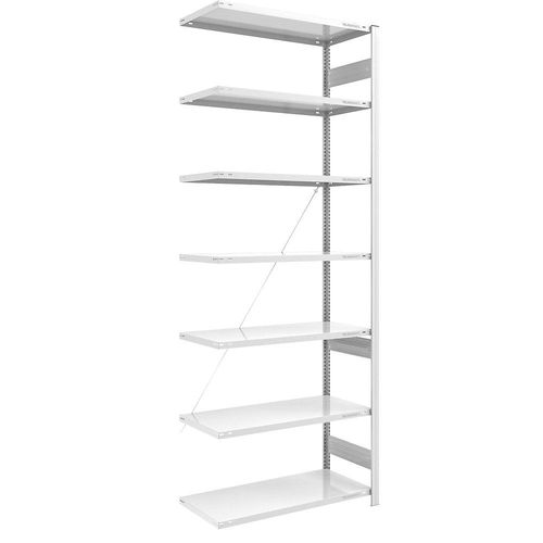 4061753024763 - eurokraft pro Lager-Steckregal RAL 7035 Bauart leicht Regalhöhe 3000 mm Anbauregal Breite x Tiefe 1000 x 600 mm