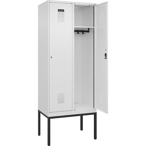 4068192302346 - Spind Evolo PLUS 2 Abteile verkehrsweiß B 800 mm mit schmalen Füßen Zylinderschloss