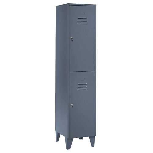 4250618224459 - Stahlspind mit Stollenfüßen Abteile halbhoch Vollwandtüren Abteilbreite 400 mm 2 Fächer blaugrau 4250618224459 - Stahlspind mit Stollenfüßen Abteile halbhoch Vollwandtüren Abteilbreite 400 mm 2 Fächer blaugrau