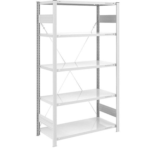 4061753024718 - eurokraft pro Lager-Steckregal RAL 7035 Bauart leicht Regalhöhe 2000 mm Grundregal Breite x Tiefe 1000 x 600 mm