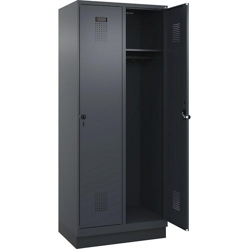 4067521943960 - Spind Evolo PLUS 2 Abteile grau B 800 mm mit Bodensockel Drehriegel