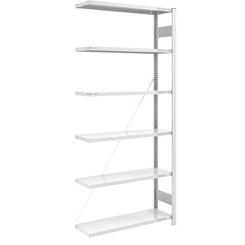 4061753024633 - eurokraft pro Lager-Steckregal RAL 7035 Bauart leicht Regalhöhe 2500 mm Anbauregal Breite x Tiefe 1000 x 400 mm