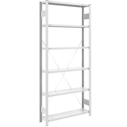 4061753024541 - eurokraft pro Lager-Steckregal RAL 7035 Bauart leicht Regalhöhe 2500 mm Grundregal Breite x Tiefe 1000 x 300 mm