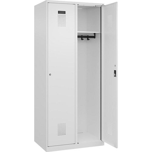 4068192003984 - Spind Evolo PLUS 2 Abteile verkehrsweiß B 800 mm mit Bodengleitern Zylinderschloss