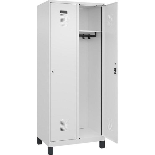 4068192013884 - Spind Evolo PLUS 2 Abteile verkehrsweiß B 800 mm mit breiten Füßen Zylinderschloss