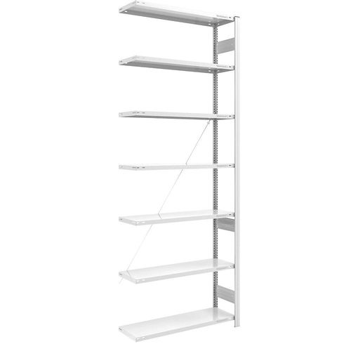 4061753024640 - eurokraft pro Lager-Steckregal RAL 7035 Bauart leicht Regalhöhe 3000 mm Anbauregal Breite x Tiefe 1000 x 400 mm