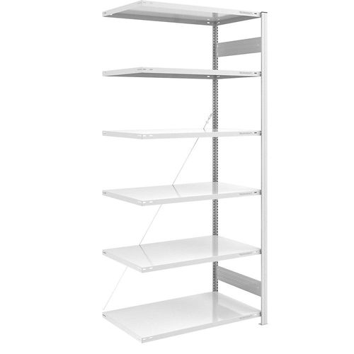 4061753024817 - eurokraft pro Lager-Steckregal RAL 7035 Bauart leicht Regalhöhe 2500 mm Anbauregal Breite x Tiefe 1000 x 800 mm