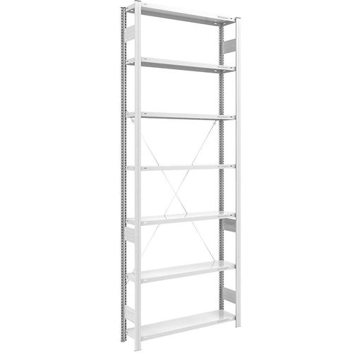 4061753024558 - eurokraft pro Lager-Steckregal RAL 7035 Bauart leicht Regalhöhe 3000 mm Grundregal Breite x Tiefe 1000 x 300 mm