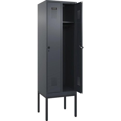 4068192200727 - Spind Evolo PLUS 2 Abteile grau B 600 mm mit schmalen Füßen Drehriegel C+P 4068192200727 - Spind Evolo PLUS 2 Abteile grau B 600 mm mit schmalen Füßen Drehriegel C+P