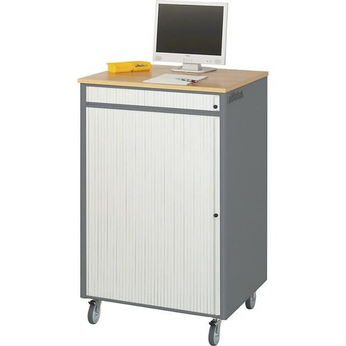 4040376046574 - Computer-Arbeitsplatz HxBxT 1100 x 720 x 660 mm fahrbar anthrazit-metallic   enzianblau RAU