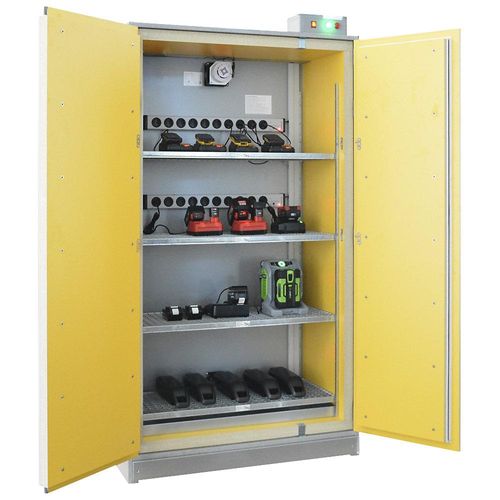 4260696923588 - Akku-Sicherheits-Ladeschrank SiS Li-Ion Basic Charge EI 90 ohne Brandunterdrückungssystem HxB 2048 x 1148 mm 2 Steckleisten