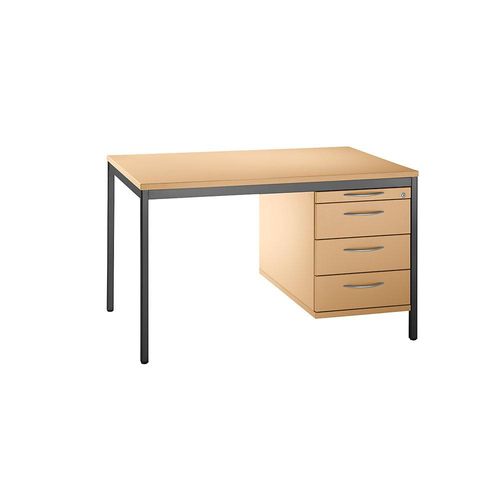 4260429761326 - LENA - Unterschrank HxBxT 540 x 434 x 800 mm 1 Utensilienschub 3 Materialschübe Buche-Dekor kaiserkraft