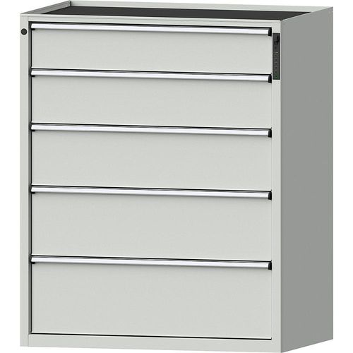 4014641817497 - Schubladenschrank elektronisches PIN-Schloss 5 Schubladen HxBxT 1280 x 1060 x 675 mm grau