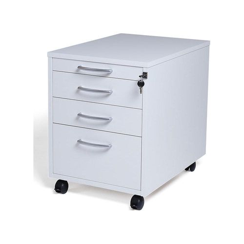 5905745100921 - Rollcontainer Miami 4 Schubladen HxBxT 550 x 420 x 600 mm weiß gebürstet kaiserkraft 5905745100921 - Rollcontainer Miami 4 Schubladen HxBxT 550 x 420 x 600 mm weiß gebürstet kaiserkraft