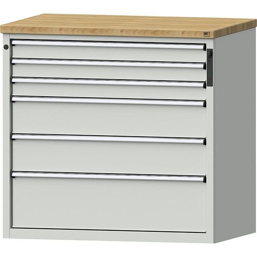 4014641817565 - Schubladenschrank NFC-Schloss 6 Schubladen HxBxT 1020 x 1065 x 685 mm grau 4014641817565 - Schubladenschrank NFC-Schloss 6 Schubladen HxBxT 1020 x 1065 x 685 mm grau
