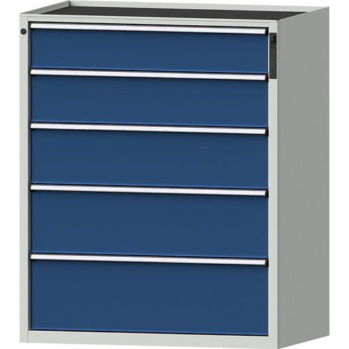 4014641805814 - Schubladenschrank NFC-Schloss 5 Schubladen HxBxT 1280 x 1060 x 675 mm blau