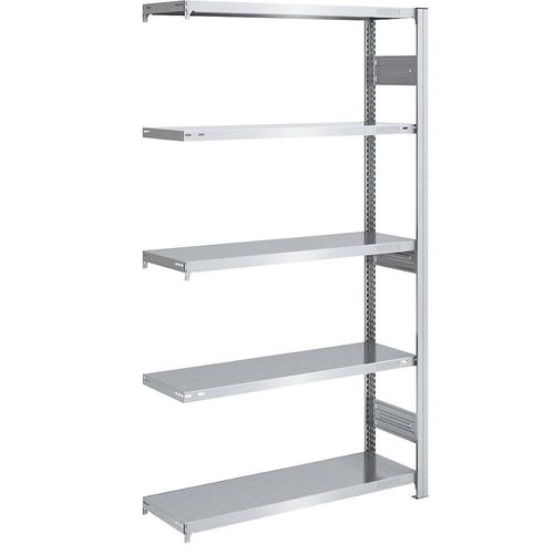4250623789387 - Schwerlast-Steckregal verzinkt beidseitig Regalhöhe 2000 mm 5 Böden Anbauregal BxT 1000 x 400 mm hofe