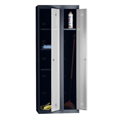 4250618248035 - Stahlspind zerlegt Flügeltür 2 Abteile Gesamtbreite 700 mm anthrazitgrau   lichtgrau