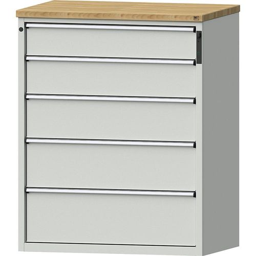 4014641817527 - Schubladenschrank NFC-Schloss 5 Schubladen HxBxT 1320 x 1065 x 685 mm grau 4014641817527 - Schubladenschrank NFC-Schloss 5 Schubladen HxBxT 1320 x 1065 x 685 mm grau