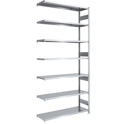 4250623789615 - Schwerlast-Steckregal verzinkt beidseitig Regalhöhe 3000 mm 7 Böden Anbauregal BxT 1300 x 500 mm hofe