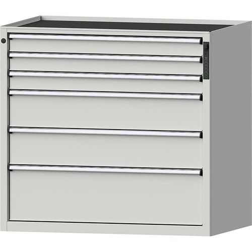 4014641817534 - Schubladenschrank elektronisches PIN-Schloss 6 Schubladen HxBxT 980 x 1060 x 675 mm grau 4014641817534 - Schubladenschrank elektronisches PIN-Schloss 6 Schubladen HxBxT 980 x 1060 x 675 mm grau