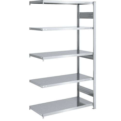 4250623789424 - Schwerlast-Steckregal verzinkt beidseitig Regalhöhe 2000 mm 5 Böden Anbauregal BxT 1000 x 600 mm hofe