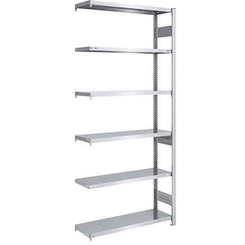 4250623789486 - Schwerlast-Steckregal verzinkt beidseitig Regalhöhe 2500 mm 6 Böden Anbauregal BxT 1000 x 400 mm hofe