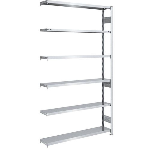 4250623789479 - Schwerlast-Steckregal verzinkt beidseitig Regalhöhe 2500 mm 6 Böden Anbauregal BxT 1300 x 300 mm hofe