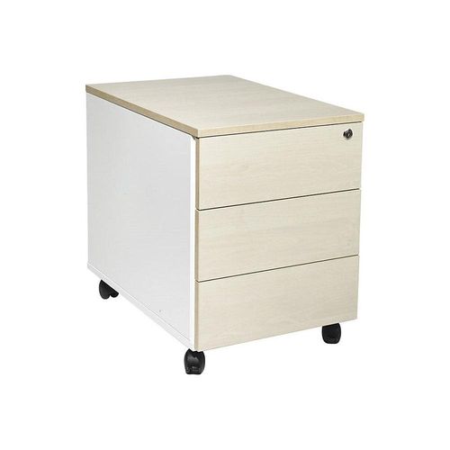 5905745100846 - Rollcontainer Portland HxBxT 550 x 420 x 600 mm weiß gebürstet   Birke kaiserkraft