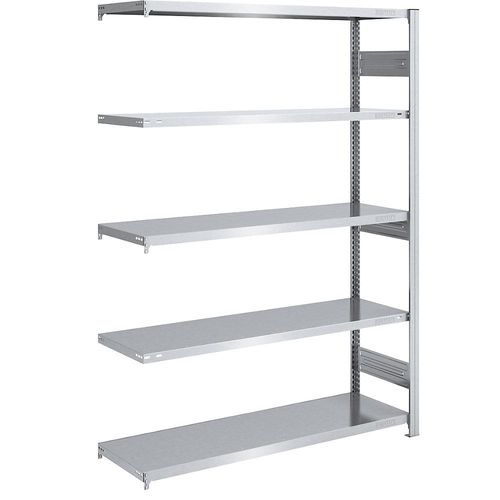 4250623789417 - Schwerlast-Steckregal verzinkt beidseitig Regalhöhe 2000 mm 5 Böden Anbauregal BxT 1300 x 500 mm hofe