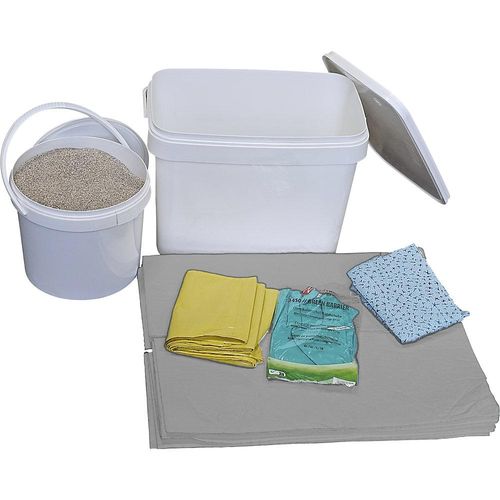 4262512390345 - eurokraft basic Leckage-Notfallbox mit Vliesen und Granulat Ausführung universal Vliese grau 4262512390345 - eurokraft basic Leckage-Notfallbox mit Vliesen und Granulat Ausführung universal Vliese grau
