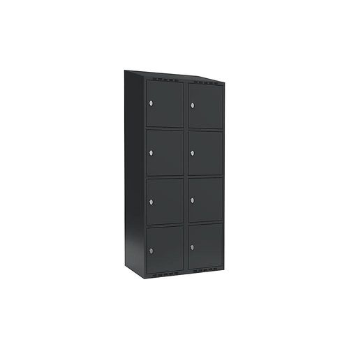 7042424831061 - 4er-Schließfachschrank Fydor 2 Abteile grau B 800 mm 2 Abteile schräge Dachform Vorhängeschloss kaiserkraft