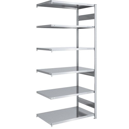 4250623789547 - Schwerlast-Steckregal verzinkt beidseitig Regalhöhe 2500 mm 6 Böden Anbauregal BxT 1000 x 800 mm hofe